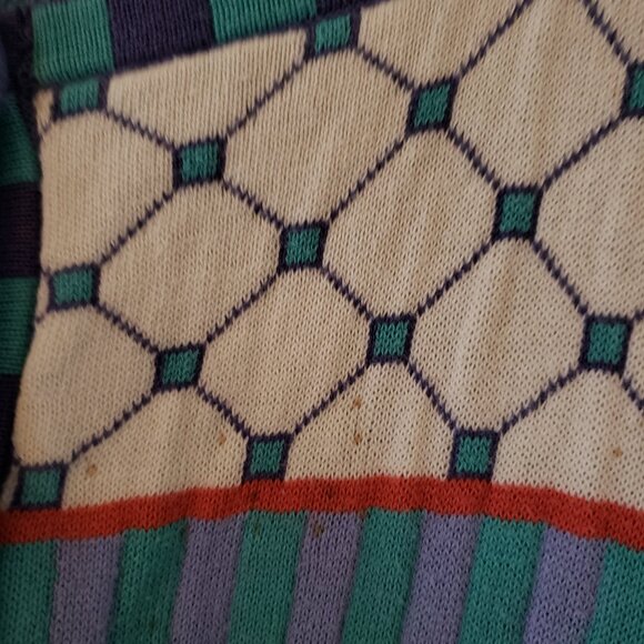 Square neck Gudrun blue floral cotton sweater - Picture 3 of 3